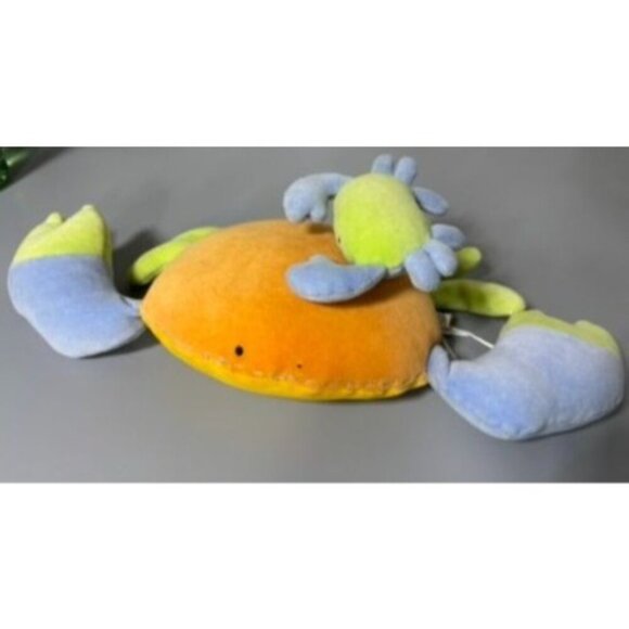 Pottery Barn Kids Colorful Plush Crab Toy Multicolor Soft Stuffed Animal Pull Vi - Picture 2 of 6